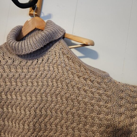 Addition Elle Cable Knit Chunky Turtleneck Sweater Cold Shoulder Tunic winter - Picture 7 of 14